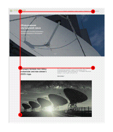 Отличный пример F-паттерна, где посетитель может в течение пары секунд воспринять всю информацию.