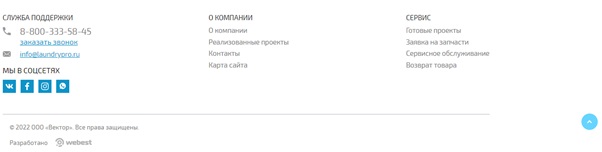 Футер содержит карту сайта и призыв к действию.
