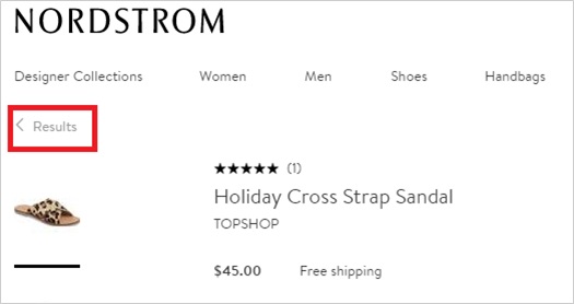 Навигация "Назад".