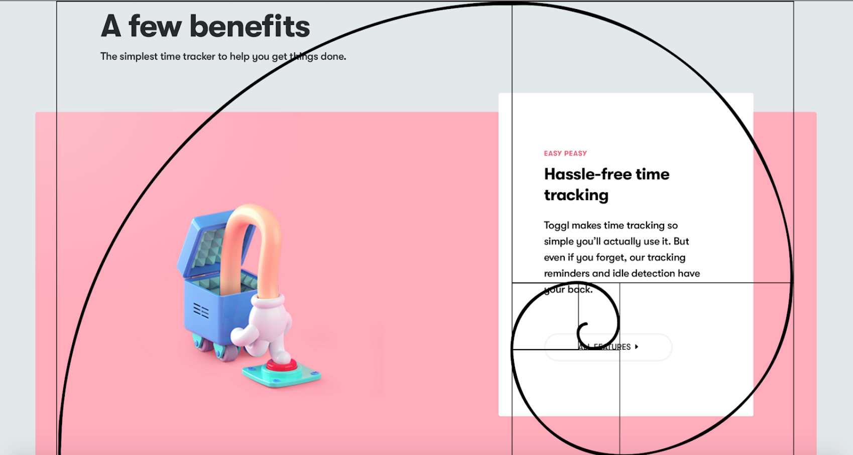 Пример сайта с иерархией по структуре «Золотого сечения».